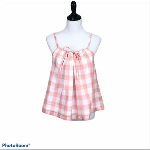 Lou & Grey coral plaid loose fit tank cami blouse